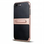 Wholesale iPhone 7 Slim Fit Kickstand Hybrid Case (Rose Gold)